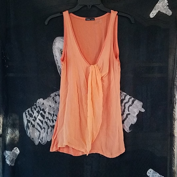 linQ Silk Overlay Tank in Marigold size Small - Picture 1 of 9